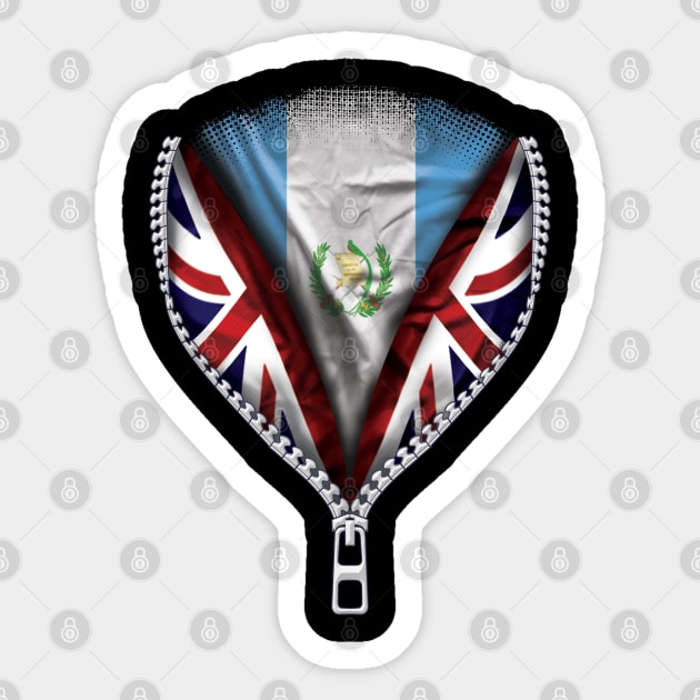 Guatemalan Flag  Guatemala Flag zipped British Flag - Gift for Guatemalan From Guatemala Sticker by Country Flags